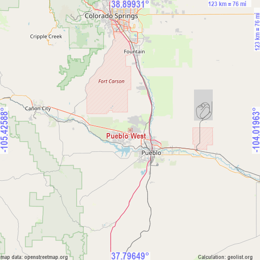 Pueblo West on map
