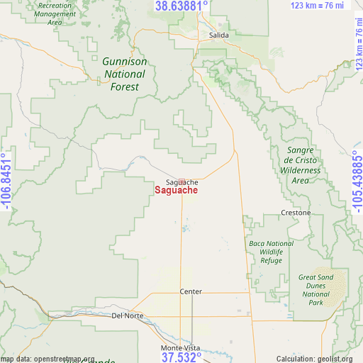 Saguache on map