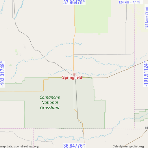 Springfield on map