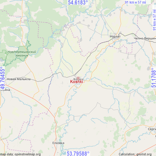 Koshki on map