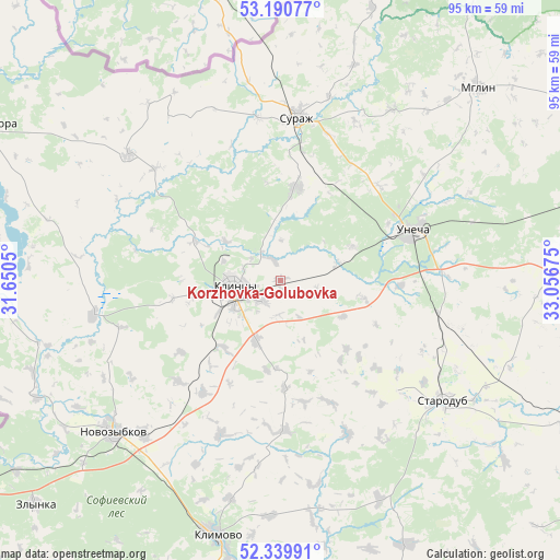 Korzhovka-Golubovka on map