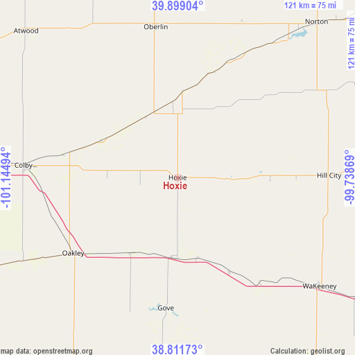 Hoxie on map