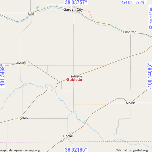 Sublette on map