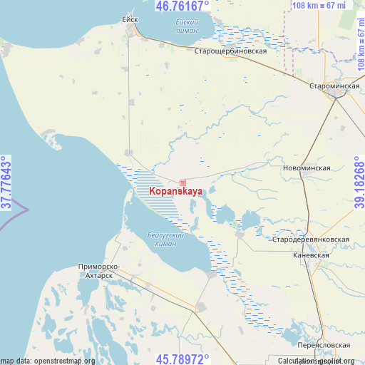 Kopanskaya on map