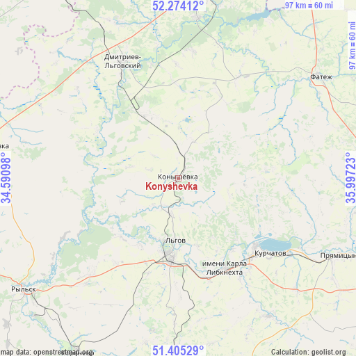 Konyshevka on map