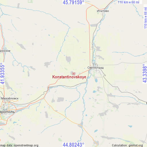 Konstantinovskoye on map