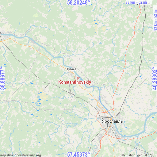 Konstantinovskiy on map