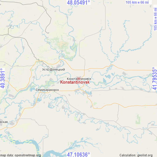 Konstantinovsk on map