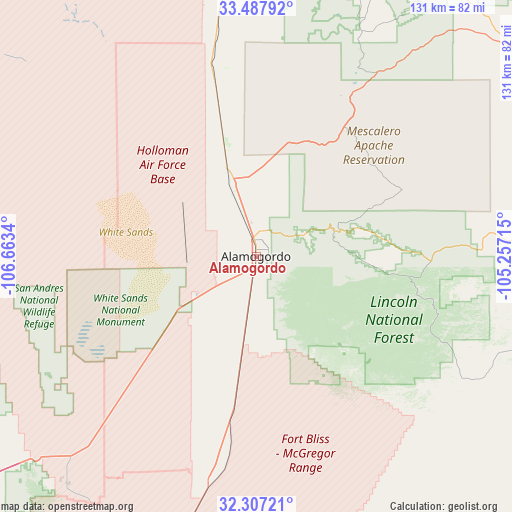 Alamogordo on map