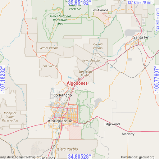 Algodones on map