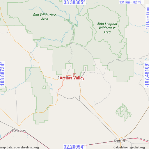 Arenas Valley on map