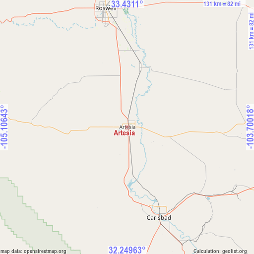 Artesia on map