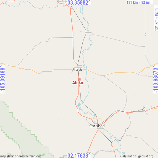 Atoka on map