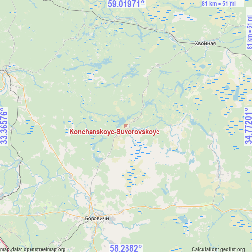 Konchanskoye-Suvorovskoye on map