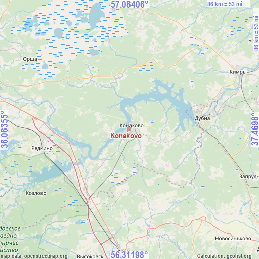 Konakovo on map
