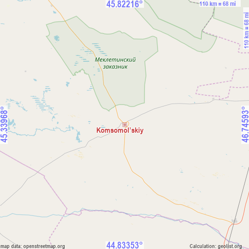 Komsomol’skiy on map