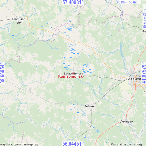 Komsomol’sk on map