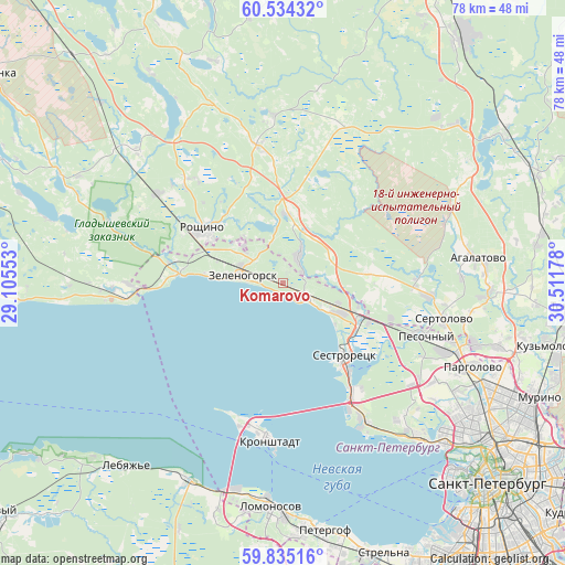 Komarovo on map