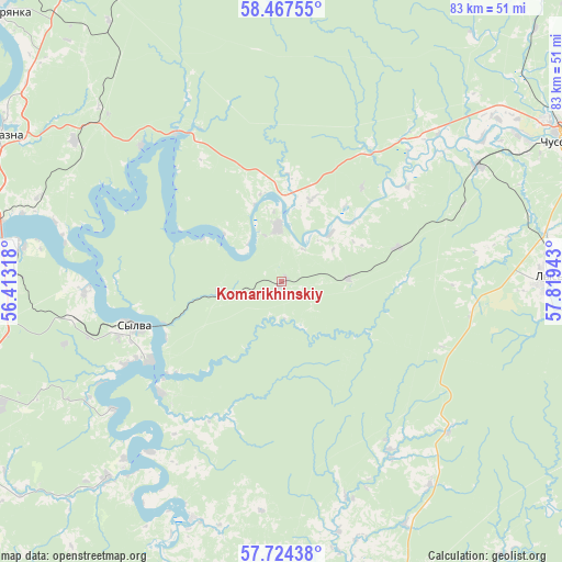 Komarikhinskiy on map