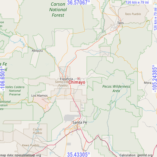 Chimayo on map