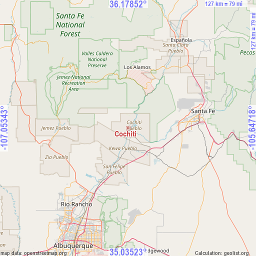 Cochiti on map