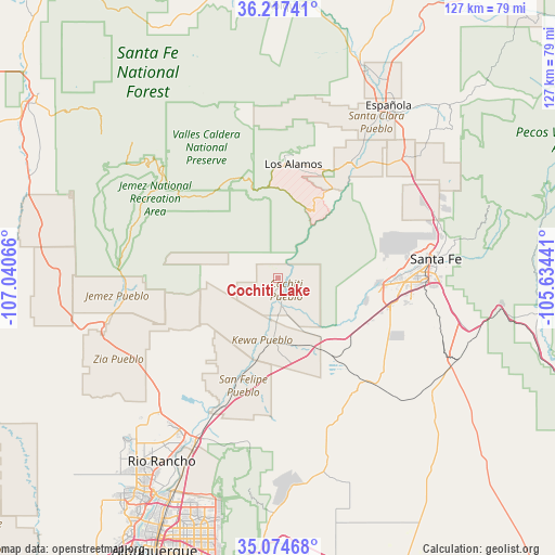 Cochiti Lake on map