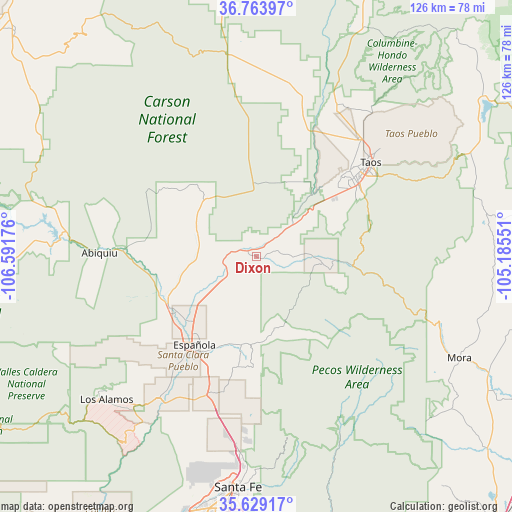 Dixon on map