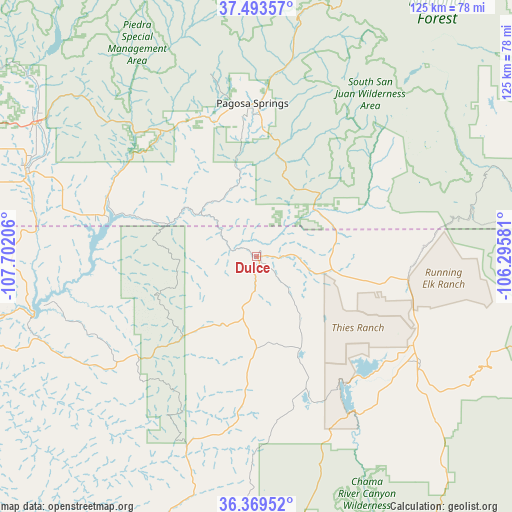 Dulce on map