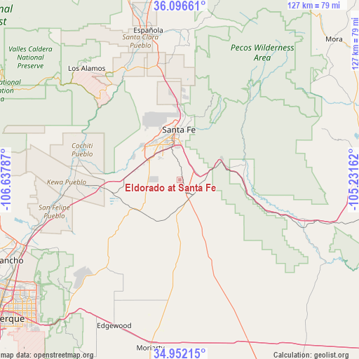 Eldorado at Santa Fe on map