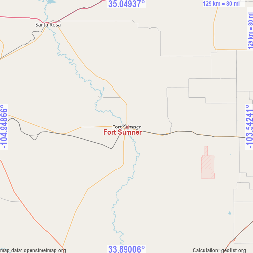 Fort Sumner on map
