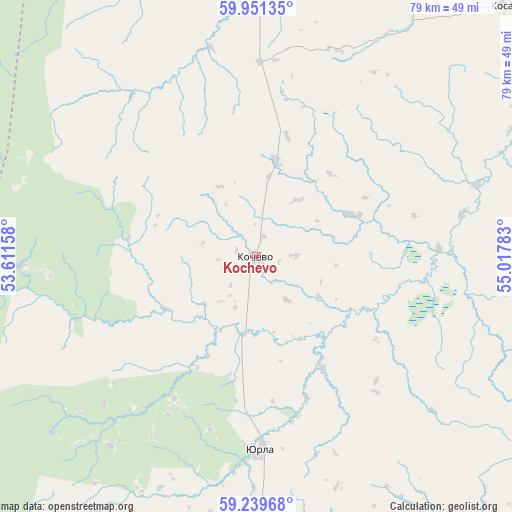 Kochevo on map