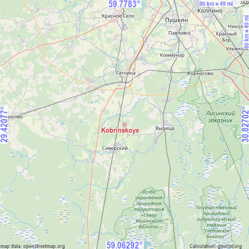 Kobrinskoye on map