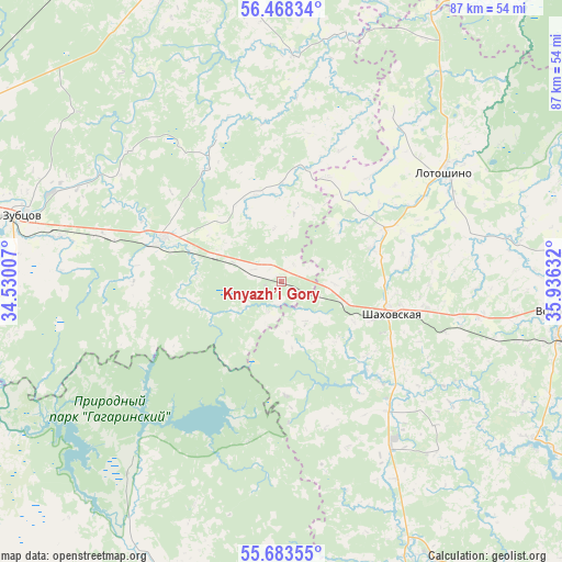 Knyazh’i Gory on map