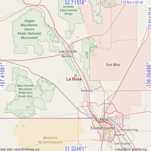 La Mesa on map
