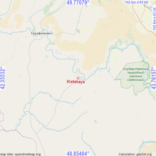 Kletskaya on map