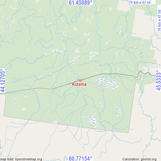 Kizema on map