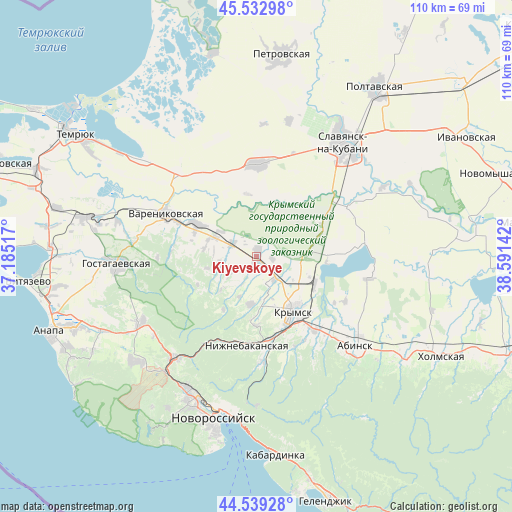 Kiyevskoye on map