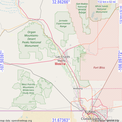 Mesilla on map