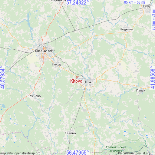 Kitovo on map