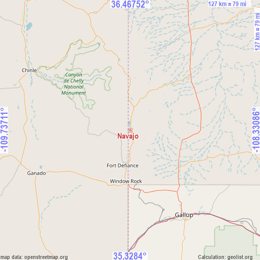 Navajo on map