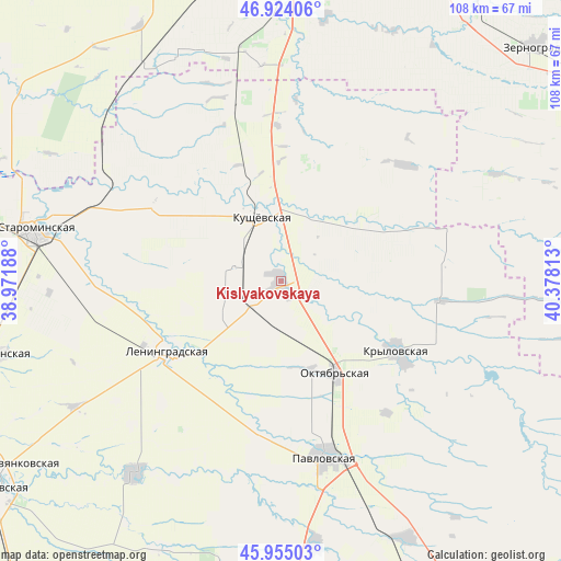 Kislyakovskaya on map