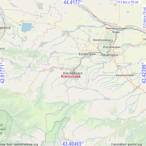 Kislovodsk on map