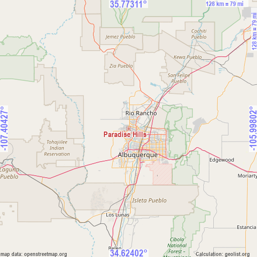 Paradise Hills on map