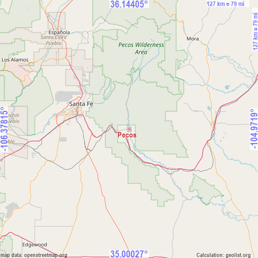 Pecos on map