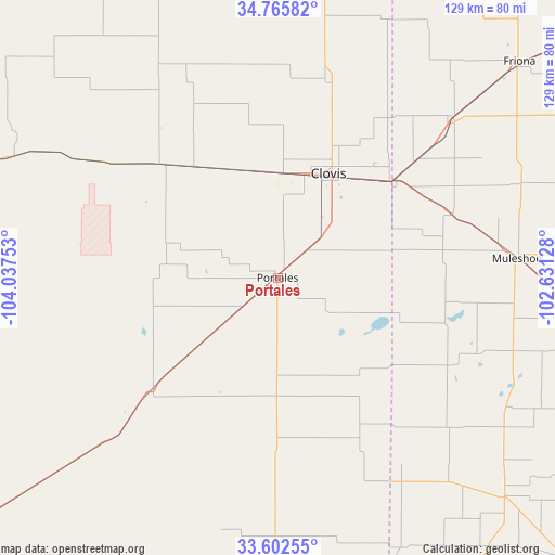 Portales on map