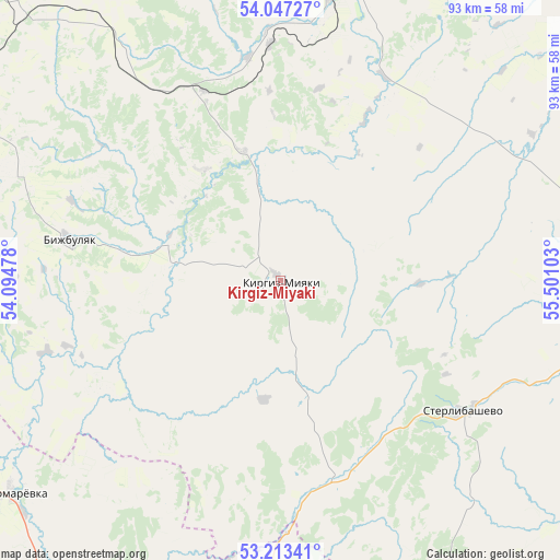 Kirgiz-Miyaki on map
