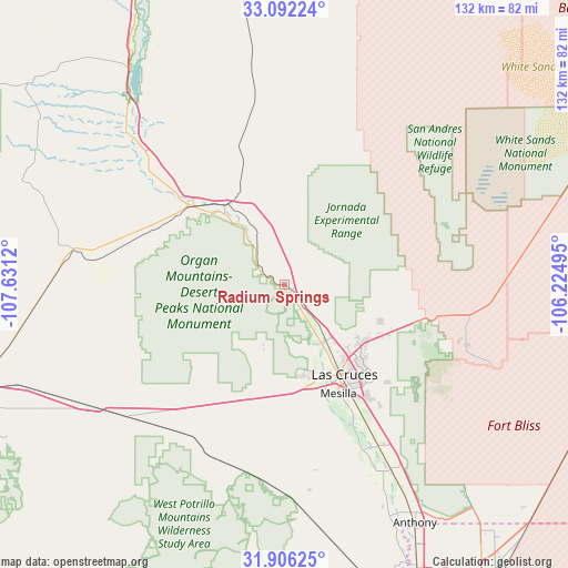 Radium Springs on map
