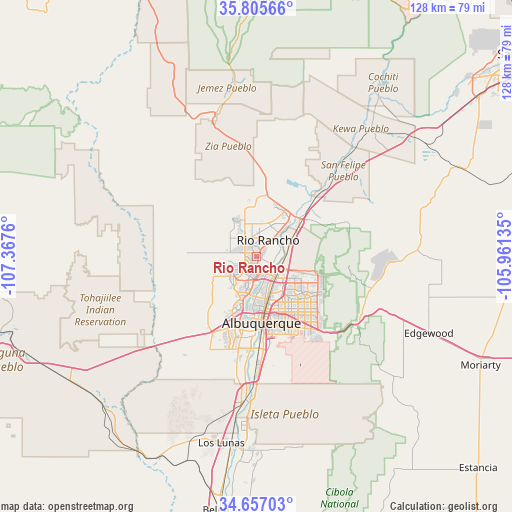 Rio Rancho on map