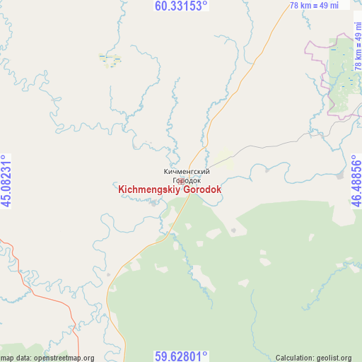 Kichmengskiy Gorodok on map