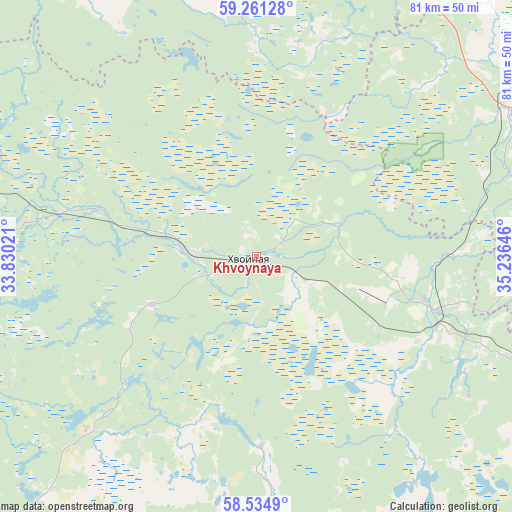 Khvoynaya on map